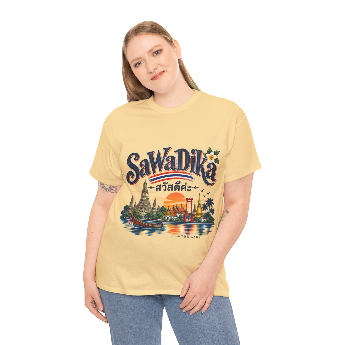 SaWaDiKa Thailand Vintage Travel Heavy Cotton T-Shirt