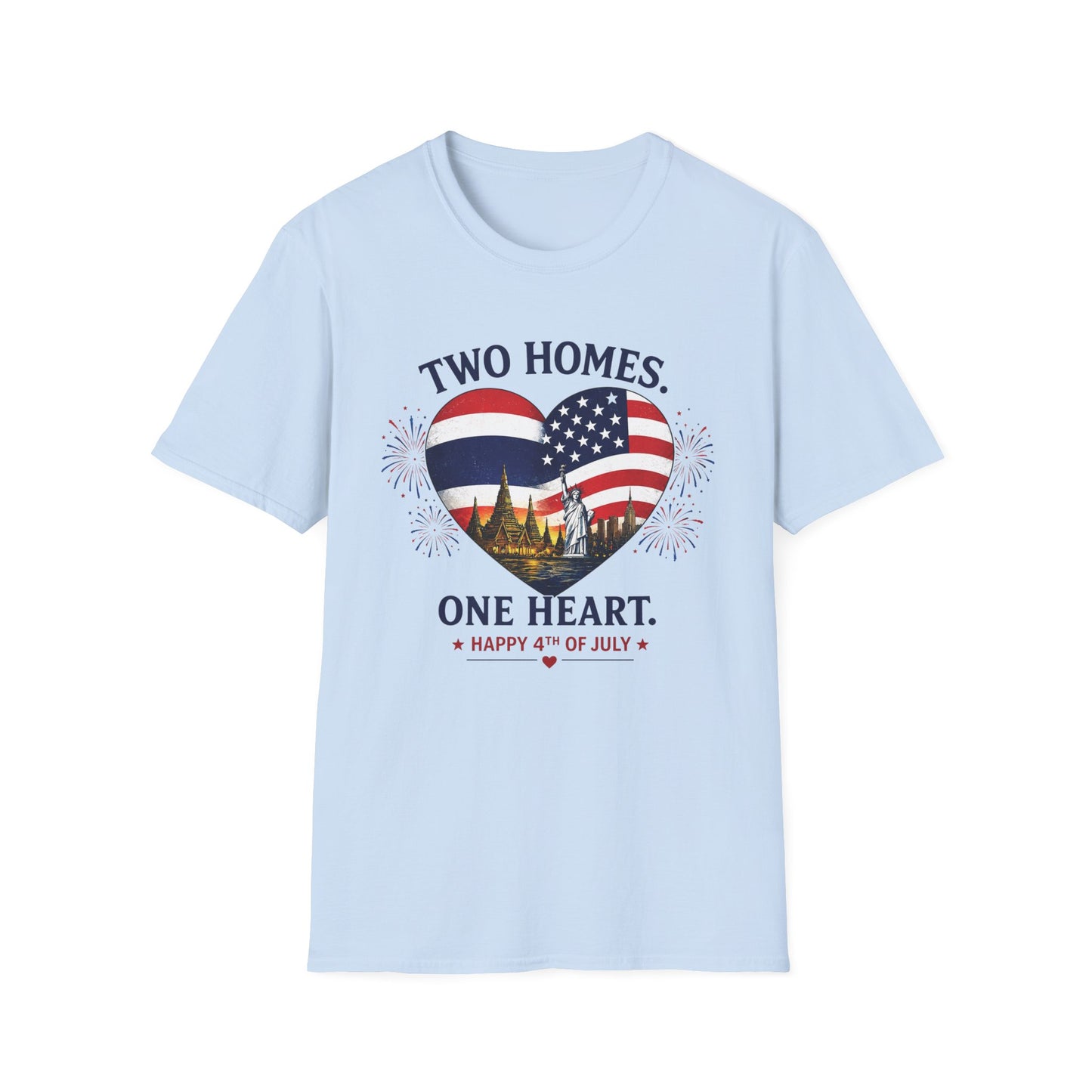 Two Homes One Heart 4th of July Tee