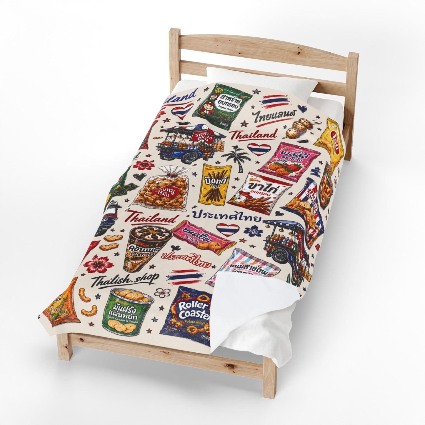 Thai Snacks Velveteen Plush Blanket
