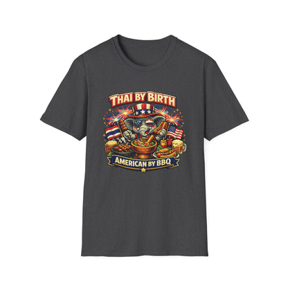 Thai by birth, American by BBQ Unisex Softstyle Tee