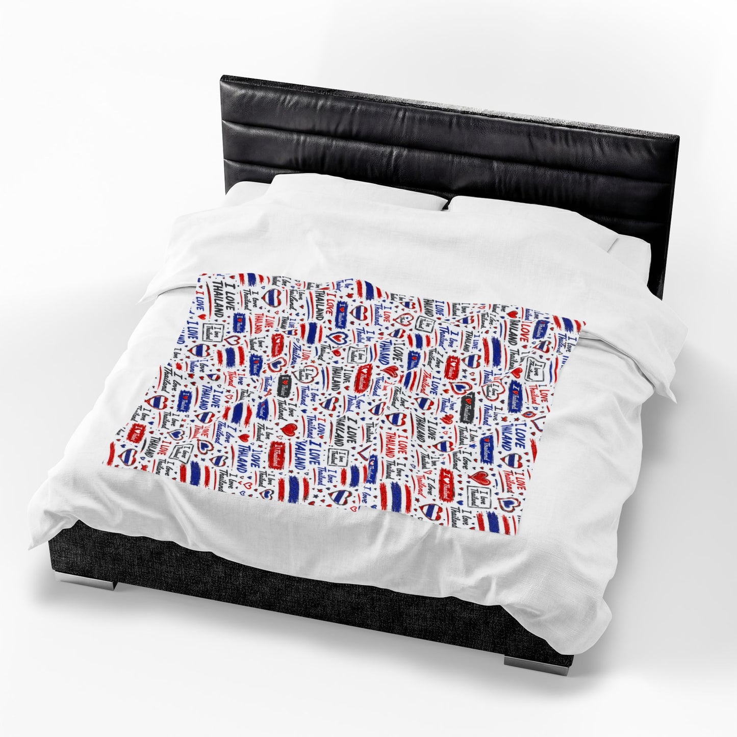 I Love Thailand Velveteen Plush Blanket