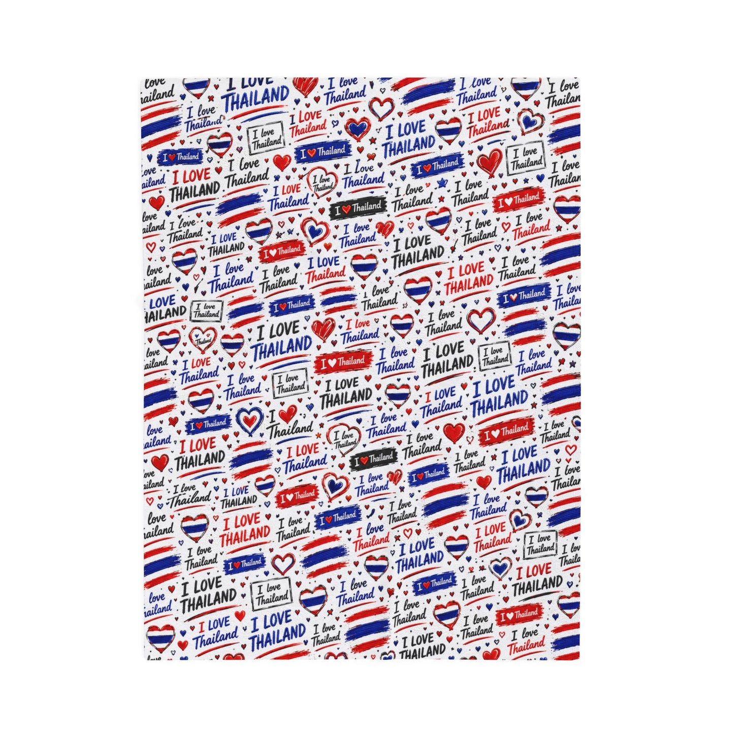 I Love Thailand Velveteen Plush Blanket
