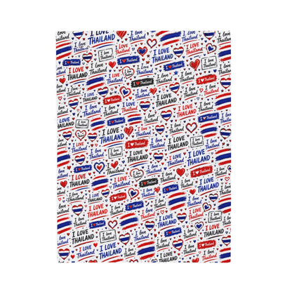 I Love Thailand Velveteen Plush Blanket