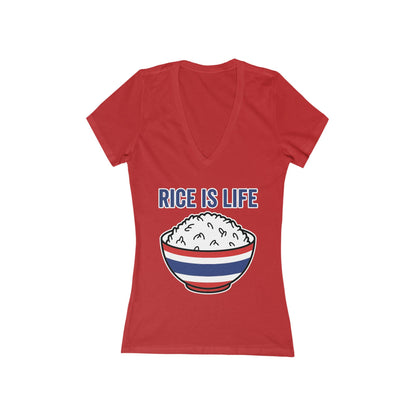 Rice is Life (Front) V-Neck Tee