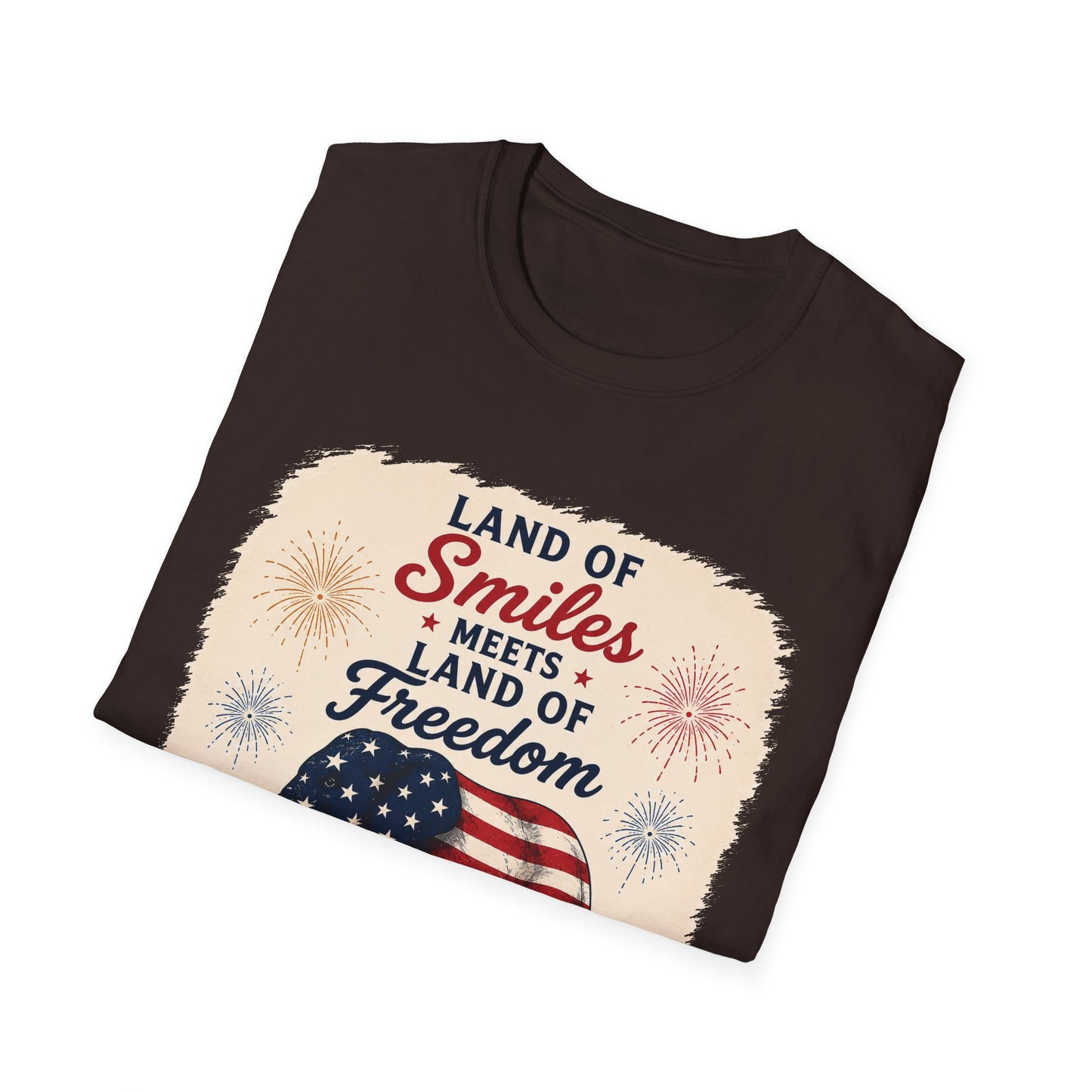 Land of Smiles Meets Land of Freedom 4th of July Unisex Tee