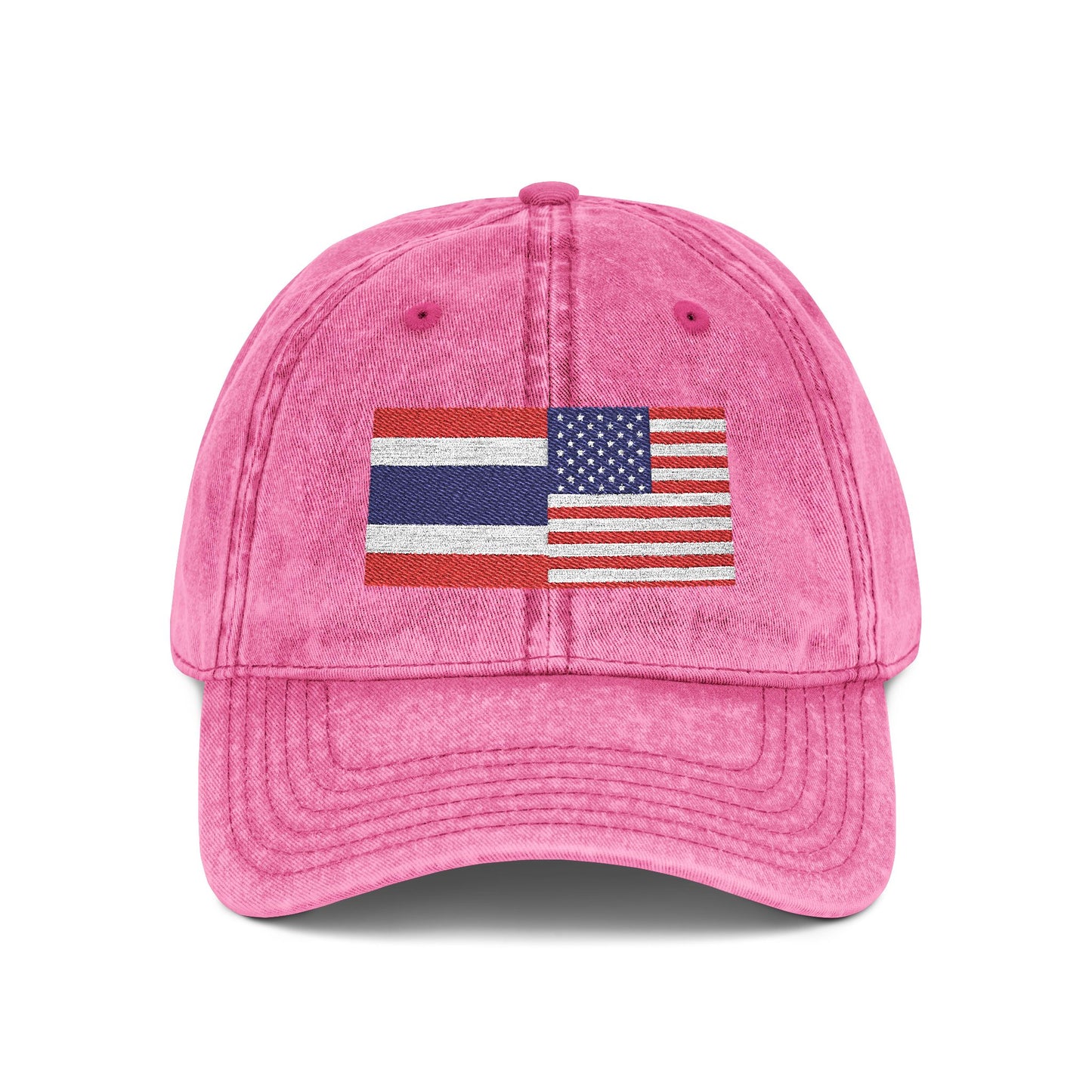 TH+US Flags Vintage Embroidered Baseball Cap
