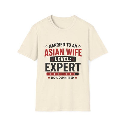 Married To Asian Wife Level: Expert 100% Committed Softstyle T-Shirt