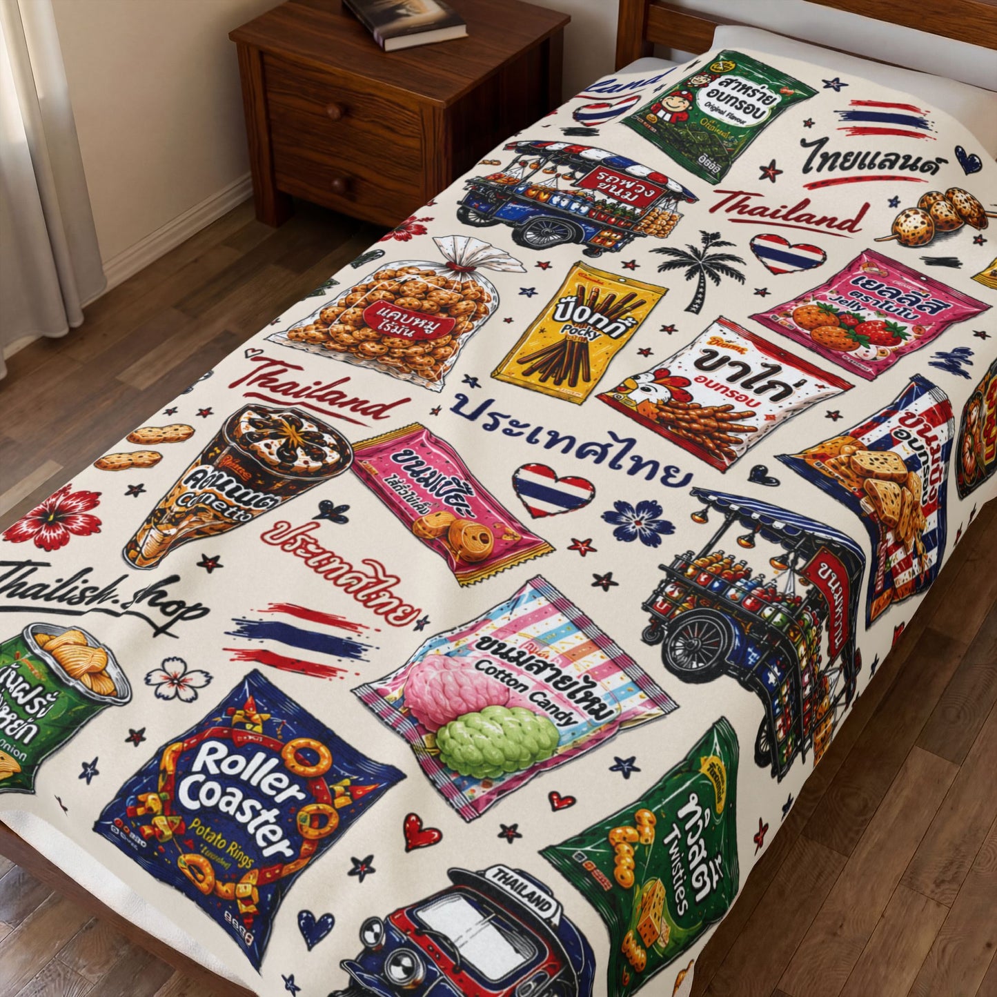 Thai Snacks Velveteen Plush Blanket