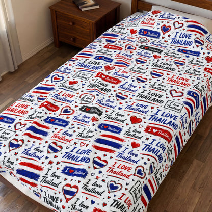 I Love Thailand Velveteen Plush Blanket