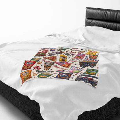 Thai Snacks Velveteen Plush Blanket
