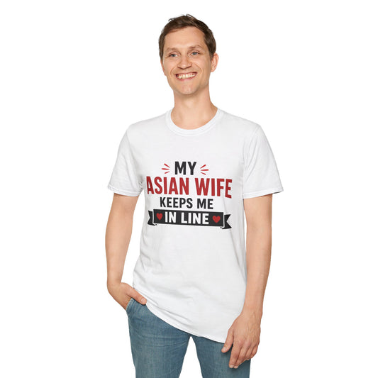 My Asian Wife Keeps Me In Line Softstyle T-Shirt