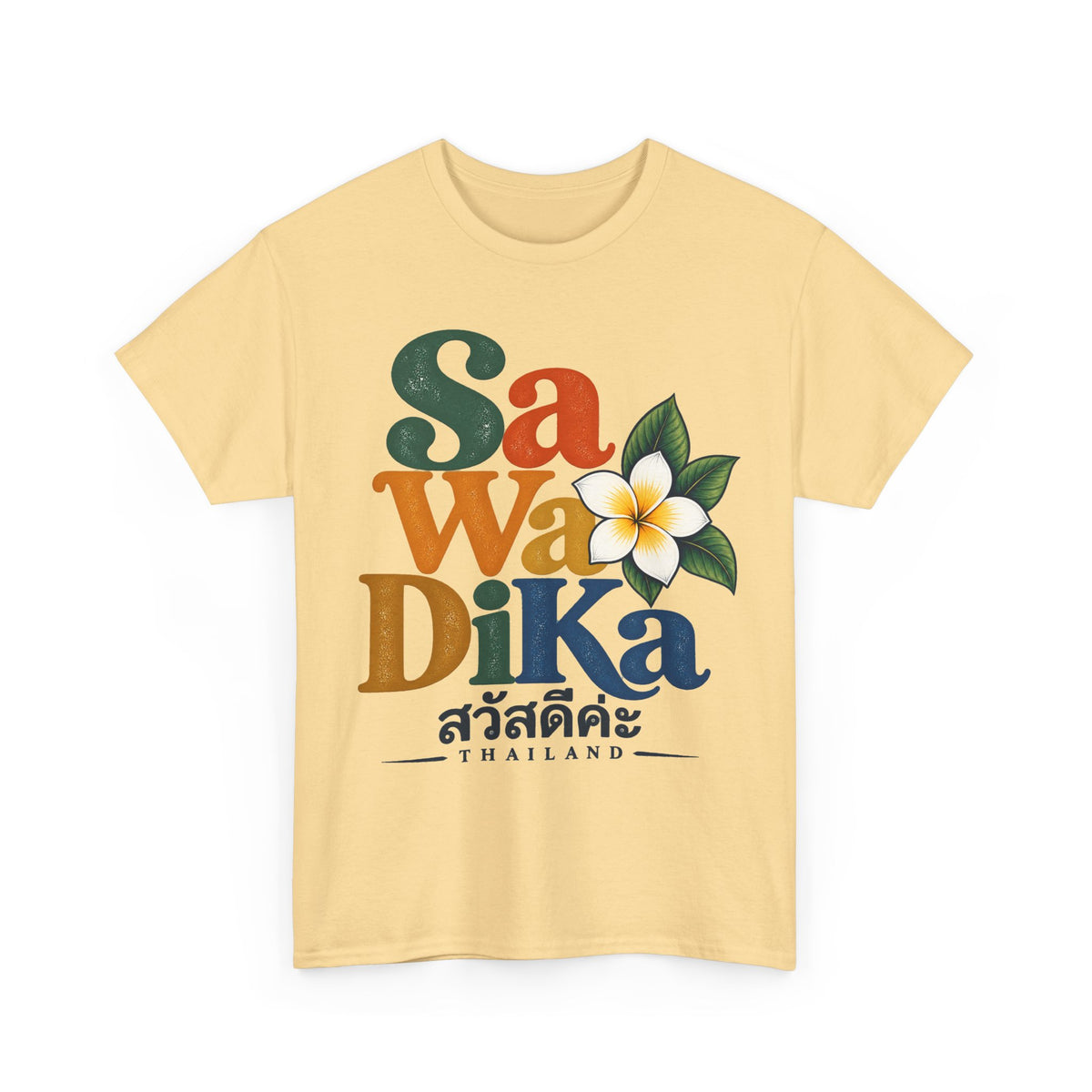 SaWaDiKa Vintage Greeting Thailand Heavy Cotton T-Shirt