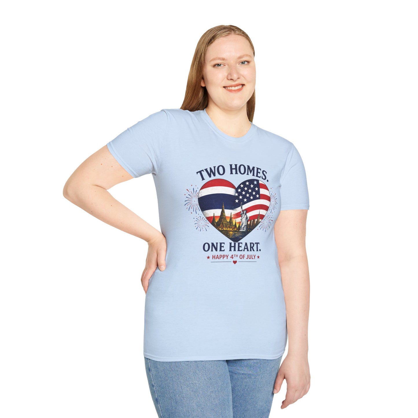 Two Homes One Heart 4th of July Tee