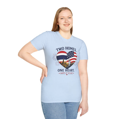 Two Homes One Heart 4th of July Tee