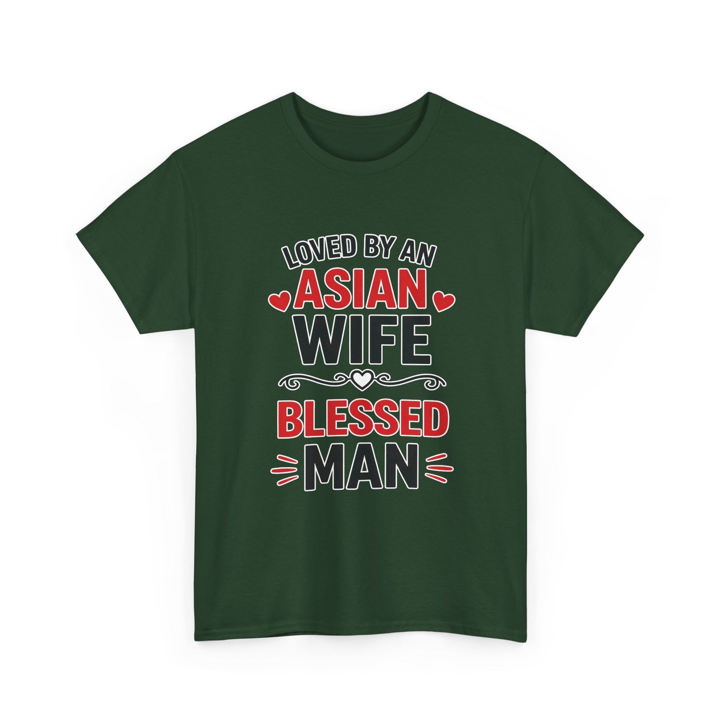 Loved By An Asian Wife Blessed Man Heavy Cotton Tee