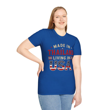 Made in Thailand, Living in USA Unisex Softstyle Tee
