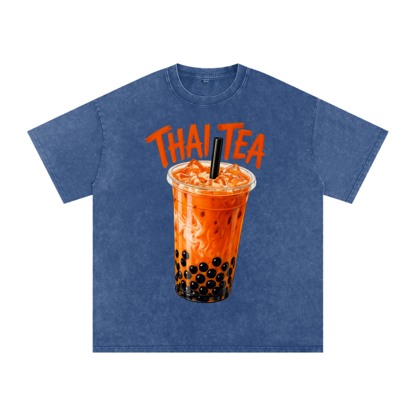 Thai Tea Snow Washed Oversized Unisex Cotton T-Shirt