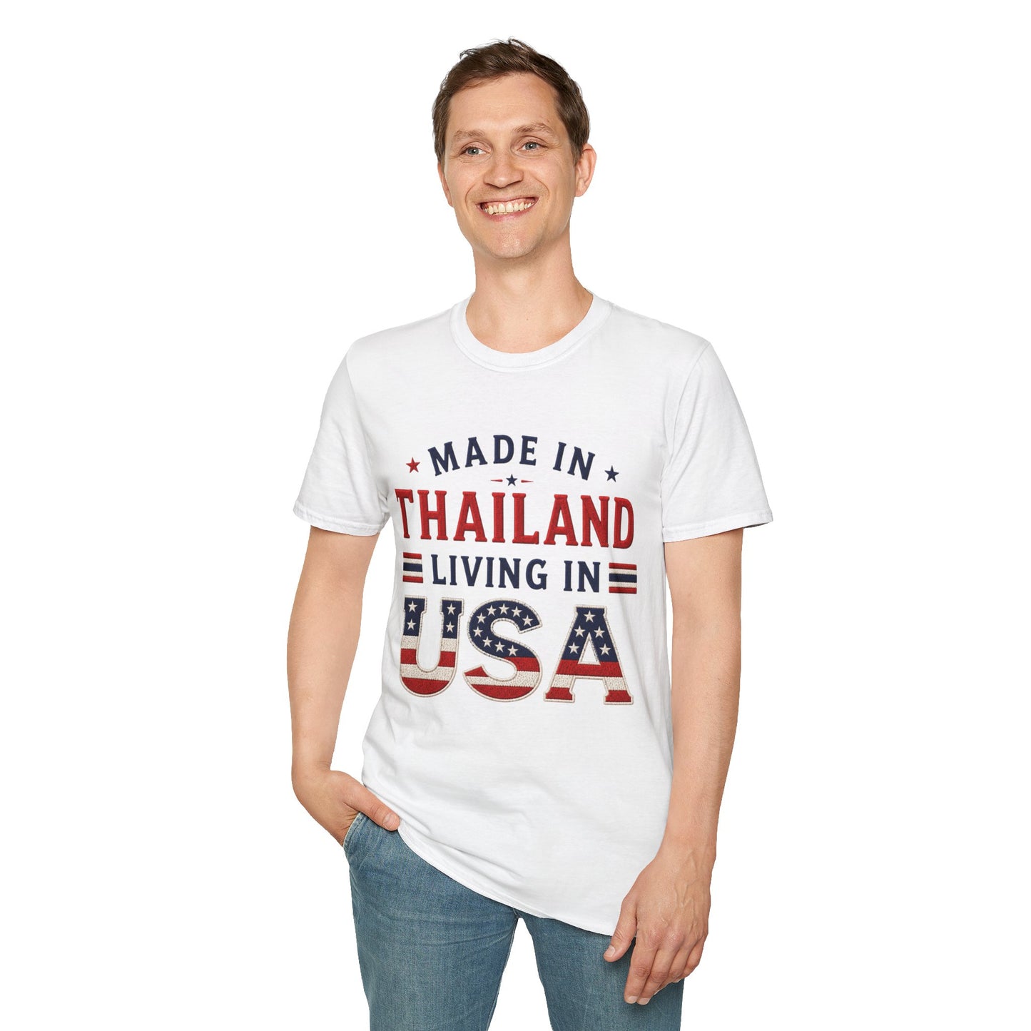 Made in Thailand, Living in USA Unisex Softstyle Tee