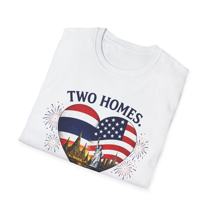 Two Homes One Heart 4th of July Tee