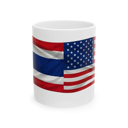 Thailand&U.S. Flags Ceramic Mug, (11oz, 15oz)