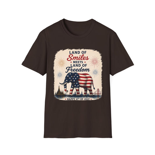 Land of Smiles Meets Land of Freedom 4th of July Unisex Tee