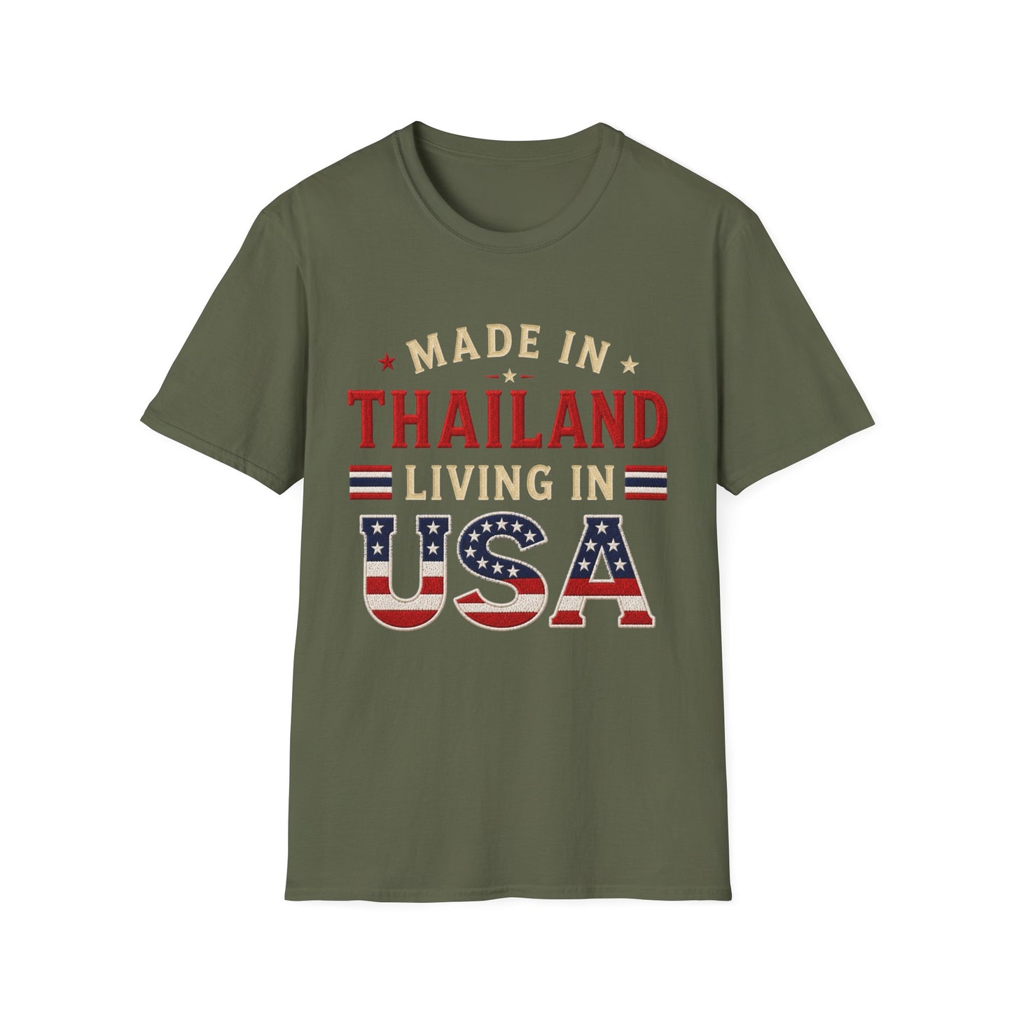 Made in Thailand, Living in USA Unisex Softstyle Tee
