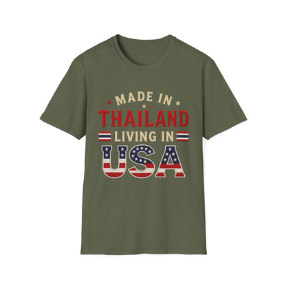 Made in Thailand, Living in USA Unisex Softstyle Tee