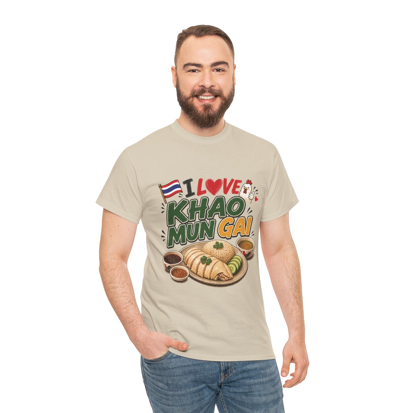I Love Khao Mun Gai Unisex Heavy Cotton Tee