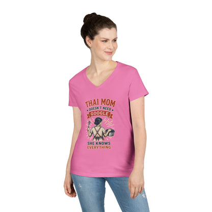 Thai Mom Doesn’t Need Google, She Knows Everything V-Neck Tee