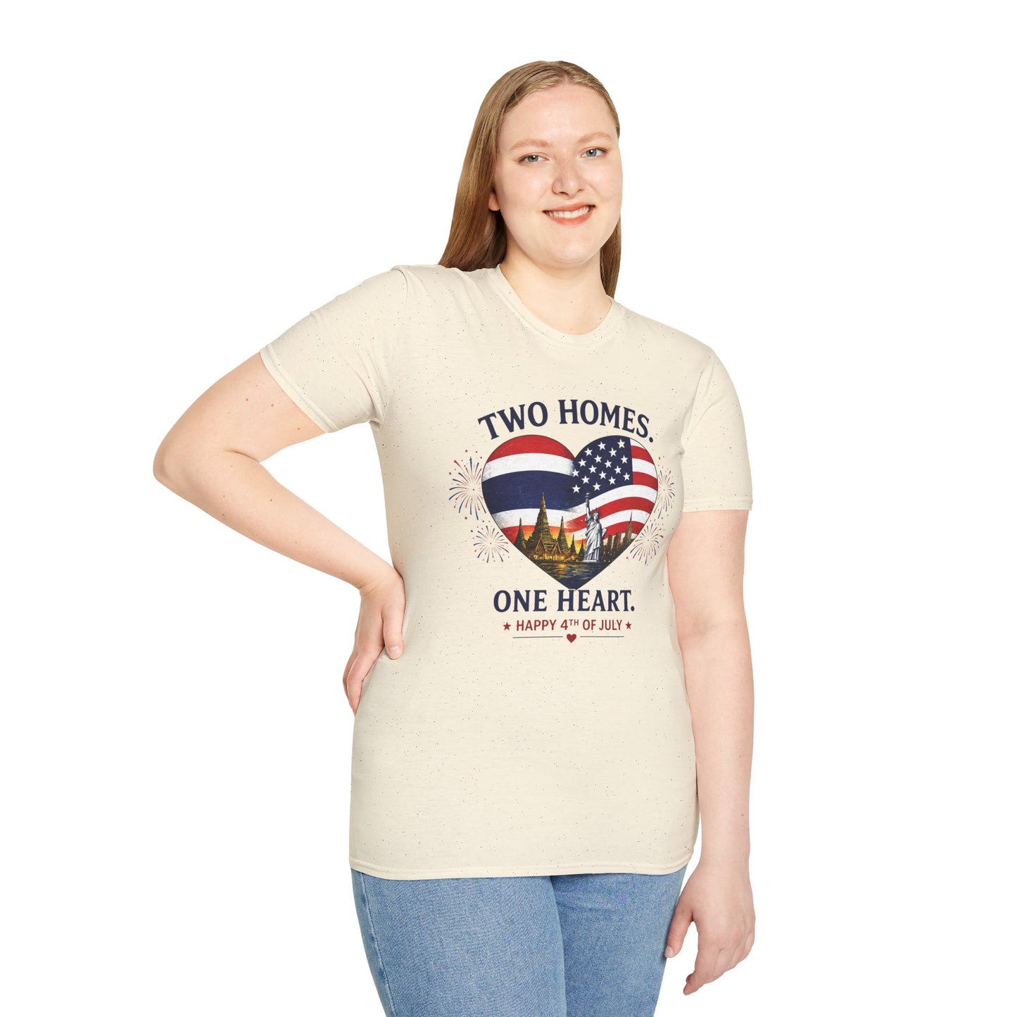 Two Homes One Heart 4th of July Tee