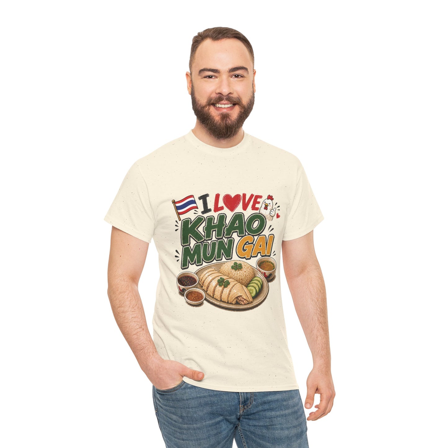 I Love Khao Mun Gai Unisex Heavy Cotton Tee