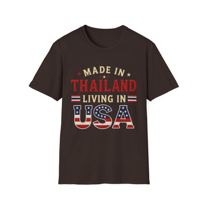 Made in Thailand, Living in USA Unisex Softstyle Tee