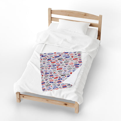 I Love Thailand Velveteen Plush Blanket