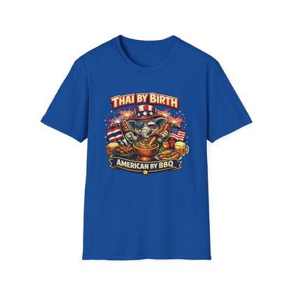 Thai by birth, American by BBQ Unisex Softstyle Tee