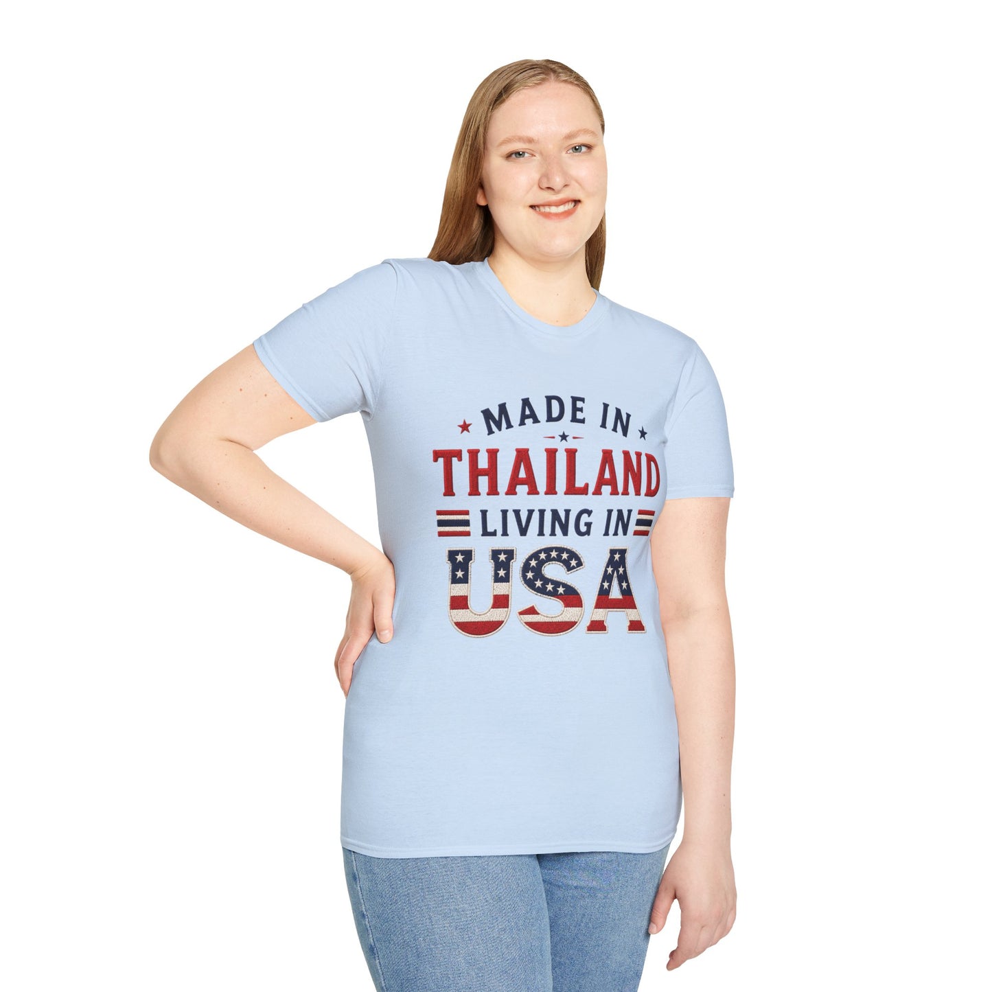Made in Thailand, Living in USA Unisex Softstyle Tee