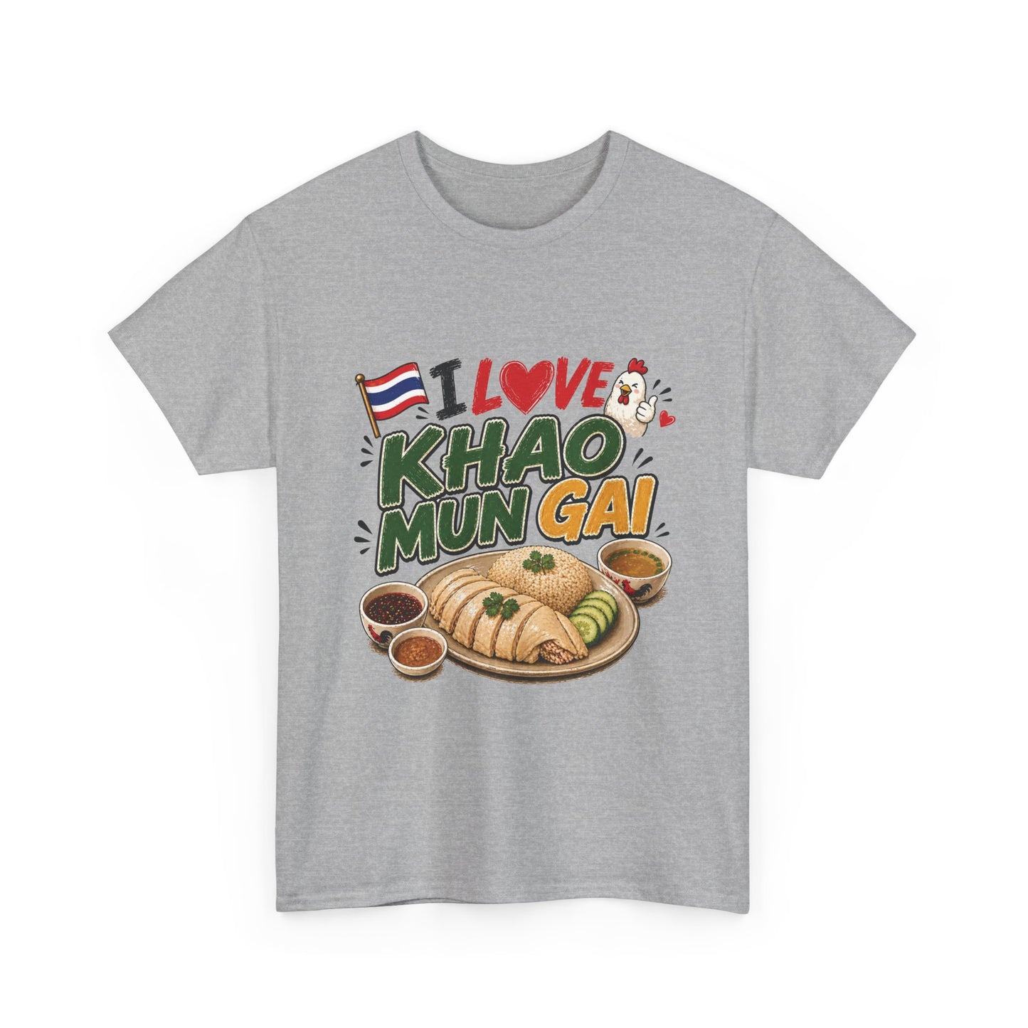 I Love Khao Mun Gai Unisex Heavy Cotton Tee