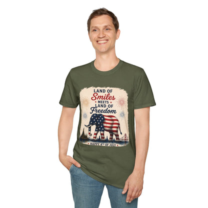 Land of Smiles Meets Land of Freedom 4th of July Unisex Tee