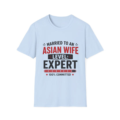 Married To Asian Wife Level: Expert 100% Committed Softstyle T-Shirt