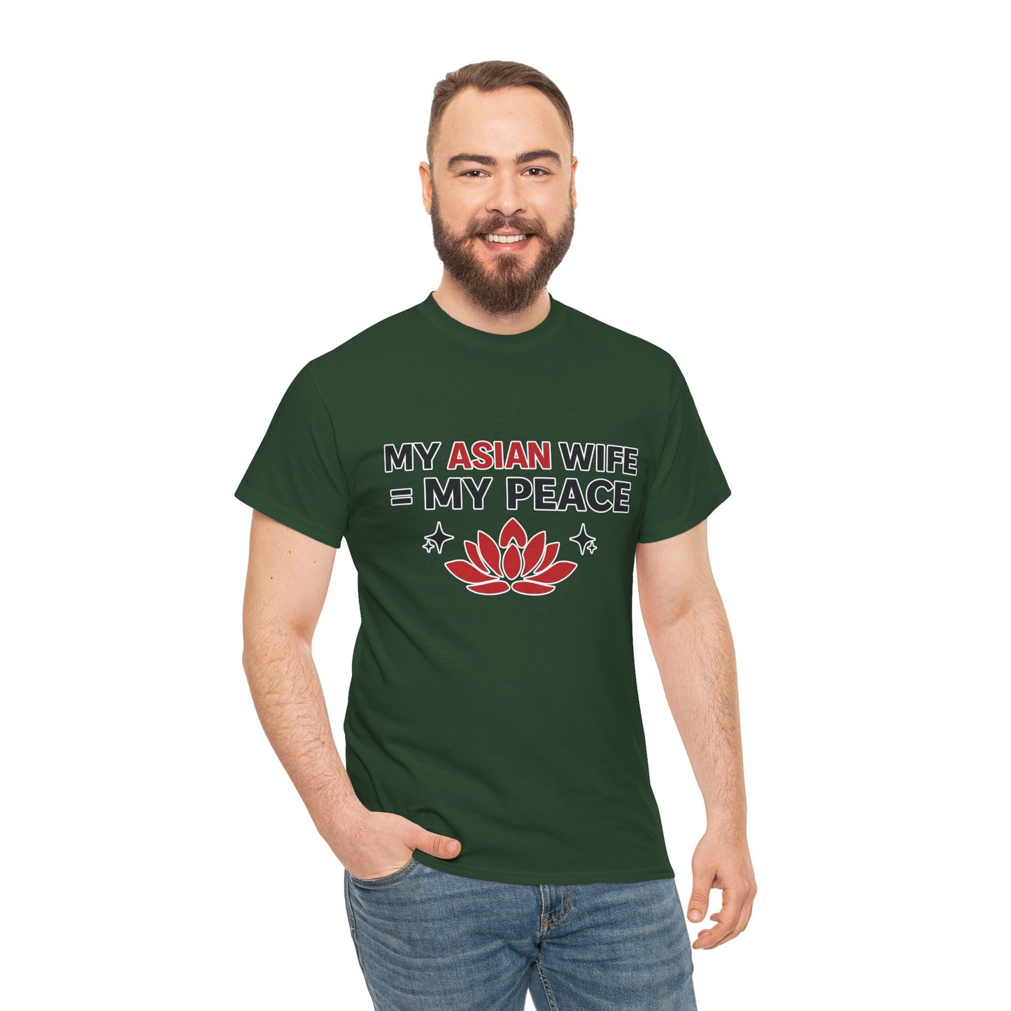 My Asian Wife = My Peace Heavy Cotton Tee