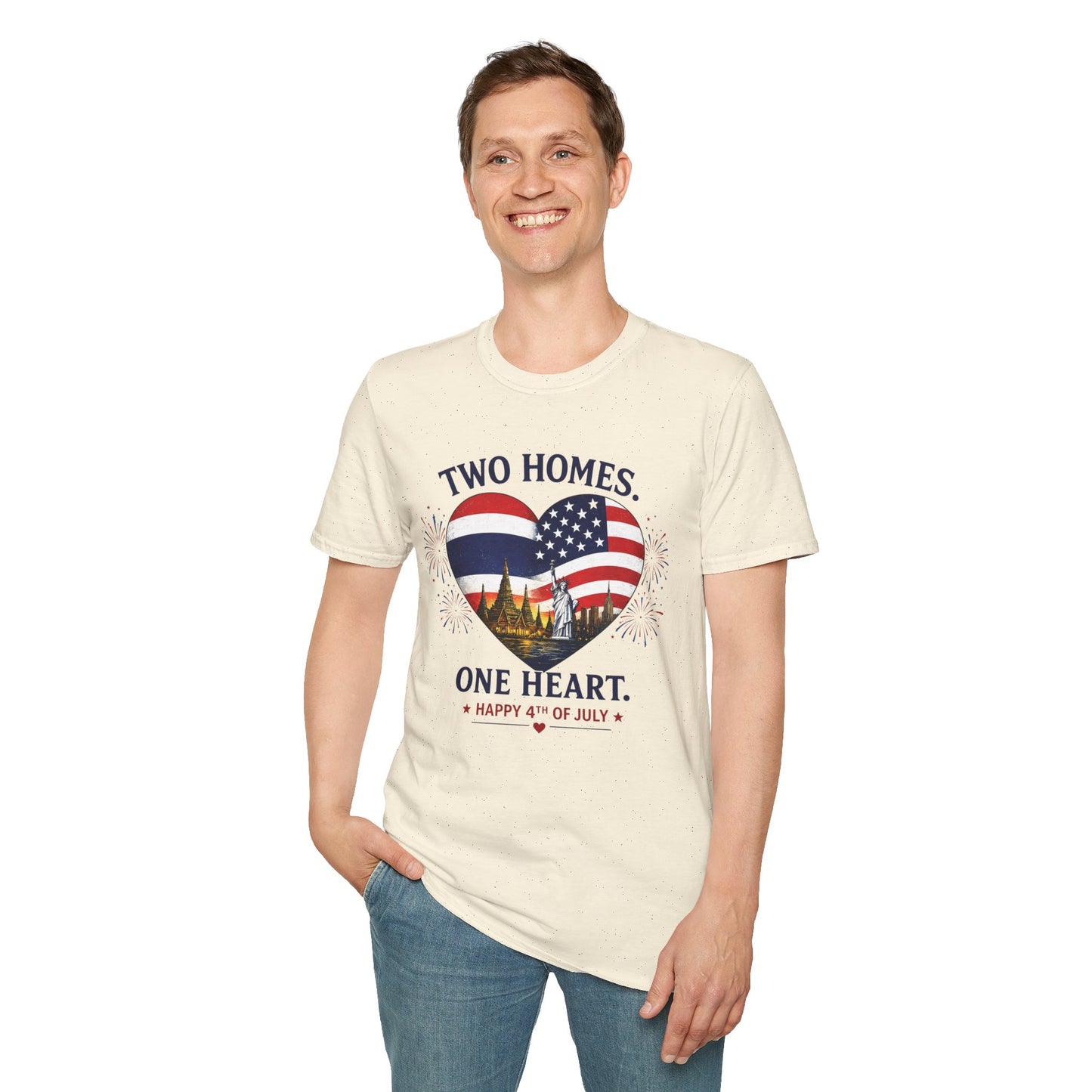 Two Homes One Heart 4th of July Tee