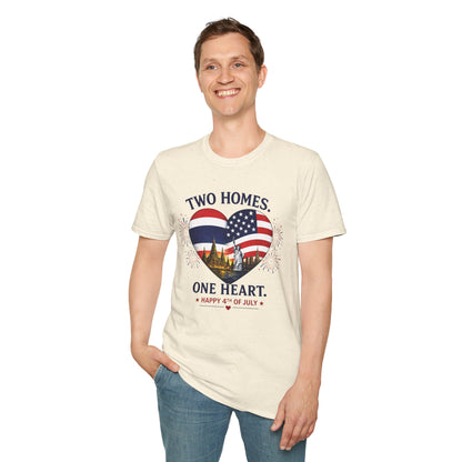Two Homes One Heart 4th of July Tee