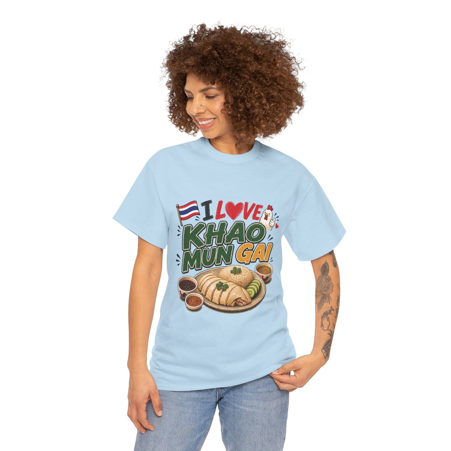 I Love Khao Mun Gai Unisex Heavy Cotton Tee