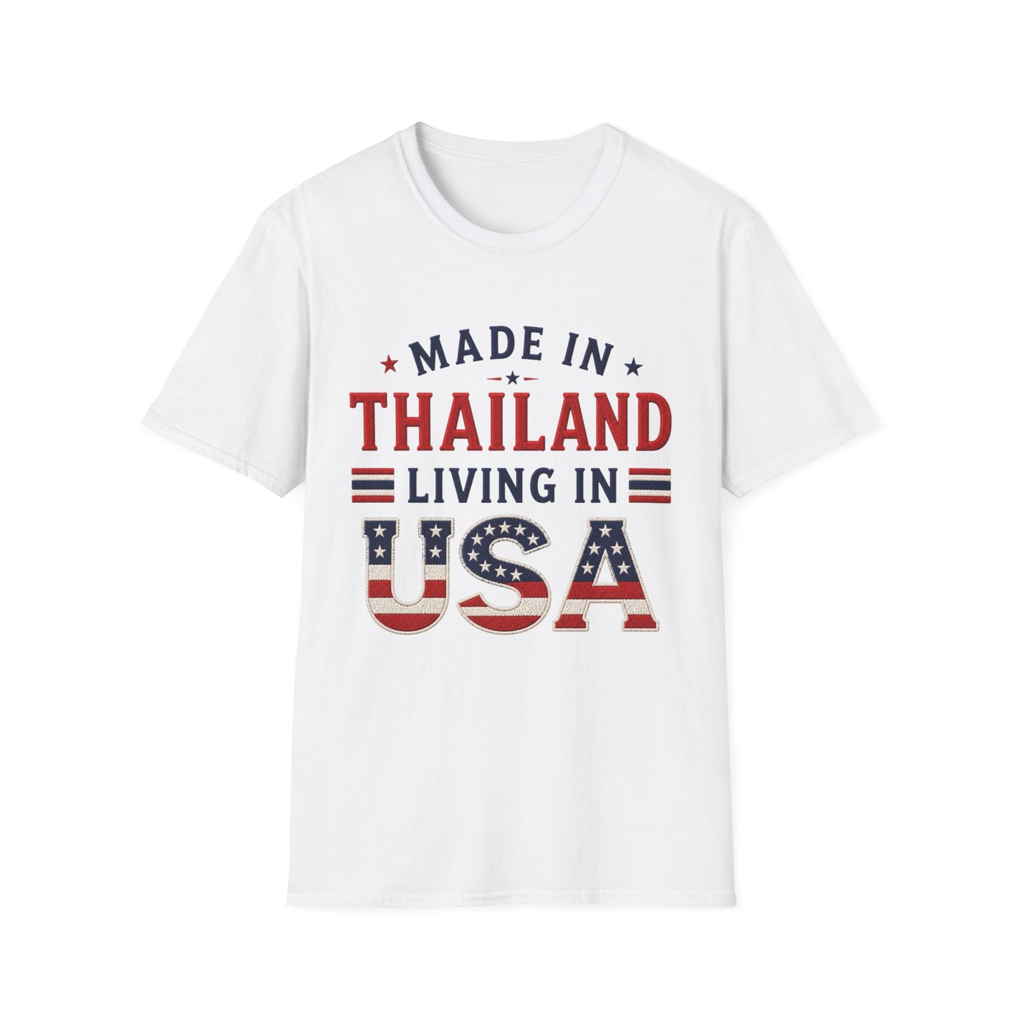 Made in Thailand, Living in USA Unisex Softstyle Tee