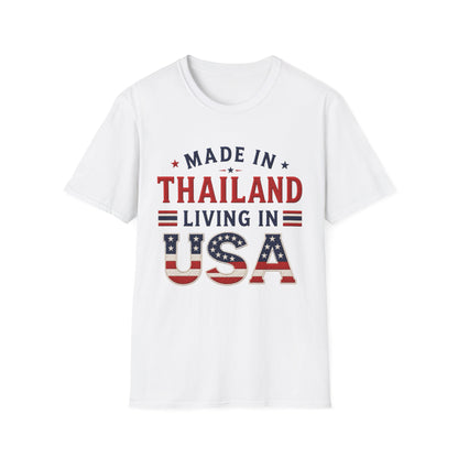 Made in Thailand, Living in USA Unisex Softstyle Tee