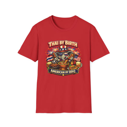 Thai by birth, American by BBQ Unisex Softstyle Tee