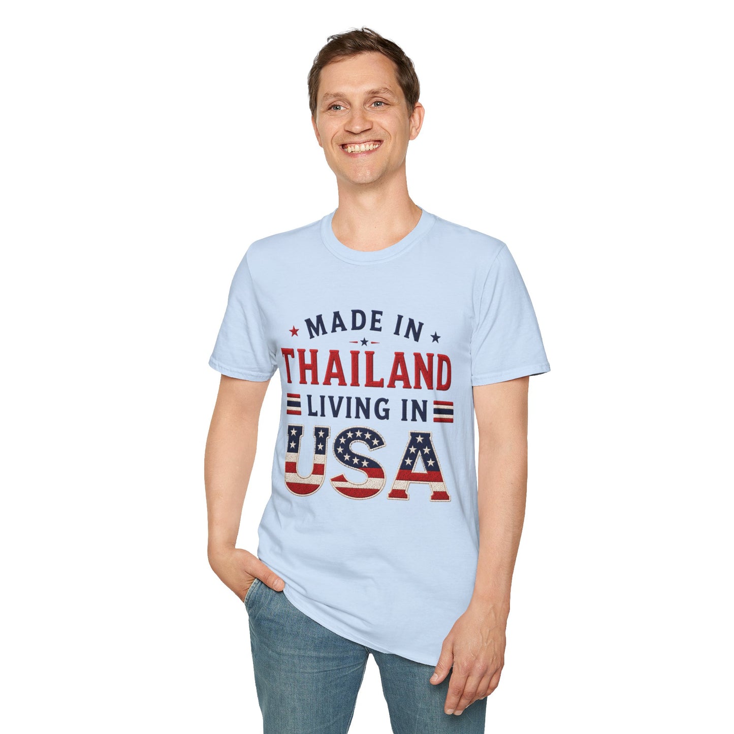 Made in Thailand, Living in USA Unisex Softstyle Tee