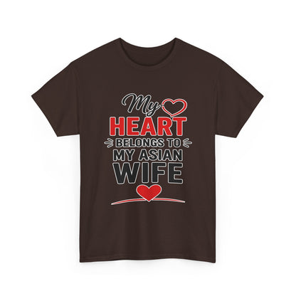 My Heart Belongs To My Asian Wife Heavy Cotton Tee