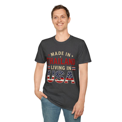 Made in Thailand, Living in USA Unisex Softstyle Tee