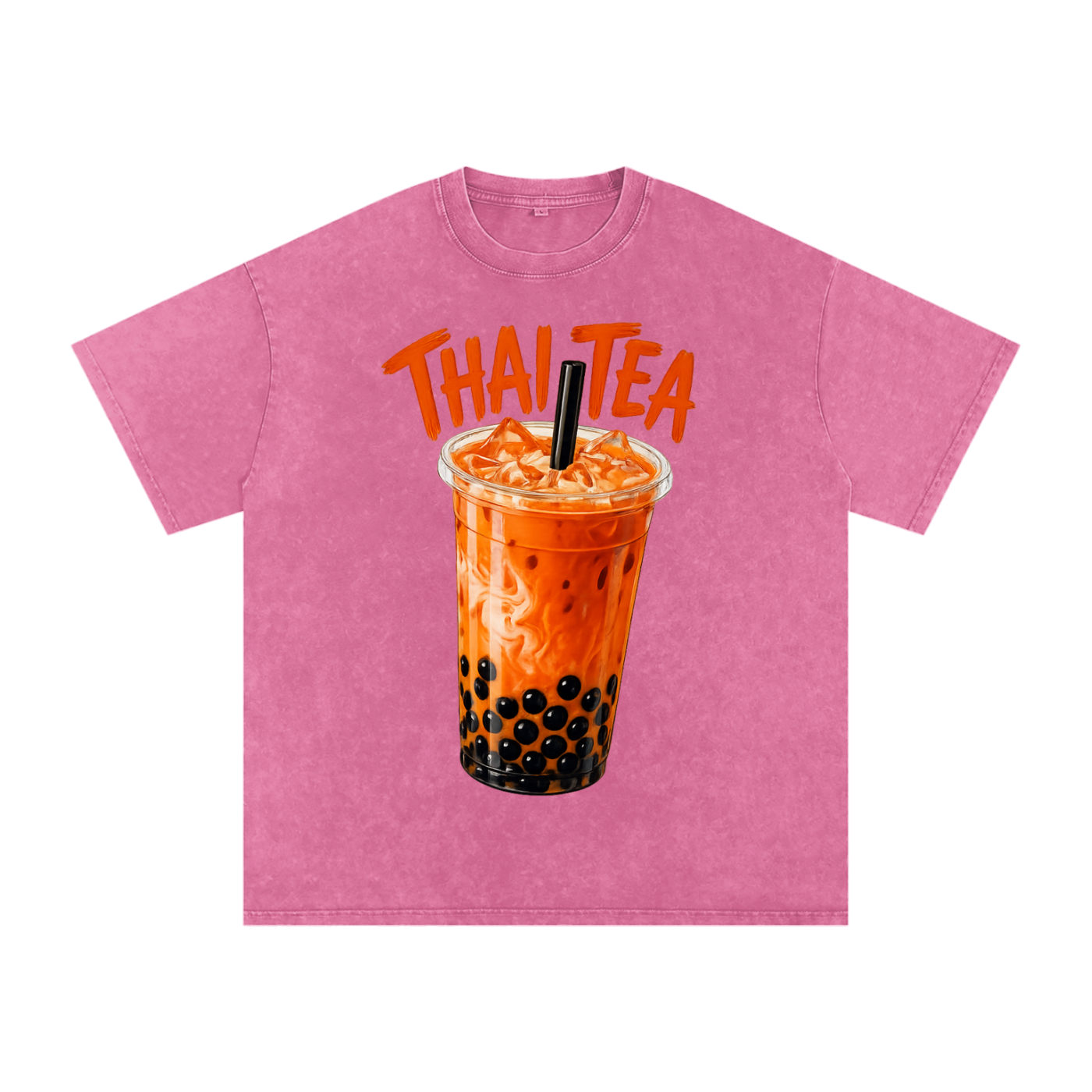 Thai Tea Snow Washed Oversized Unisex Cotton T-Shirt