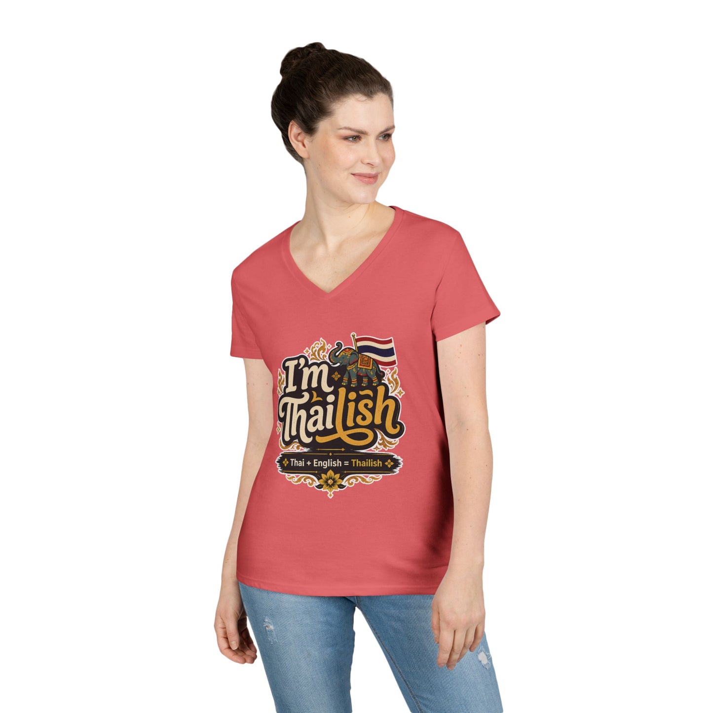 I'm Thailish Of Course I Can Speak Thai Ladies' V-Neck T-Shirt